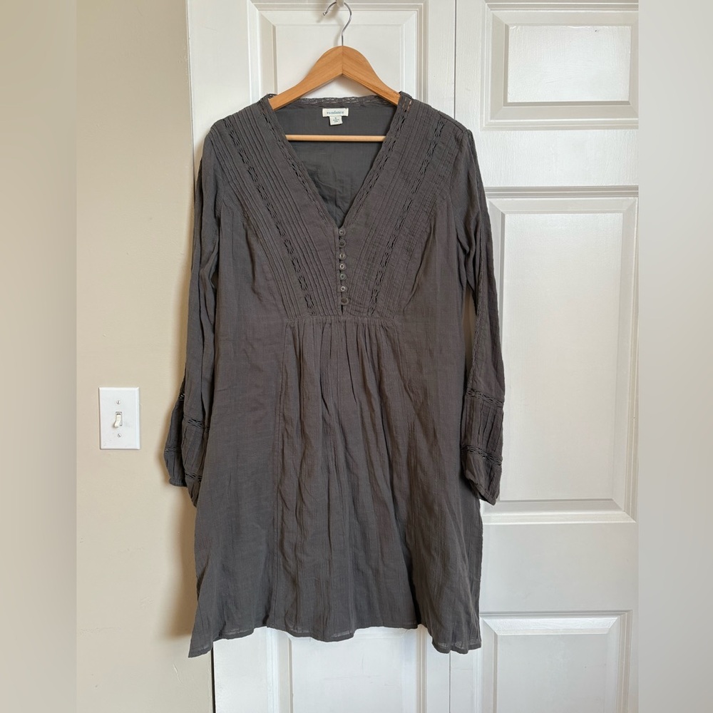 Sundance / Charcoal V-Neck Tunic Dress / S